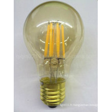 Lampe de filament de la base LED d&#39;or de la couverture E26 d&#39;or de 5.5W A60 120V Dim